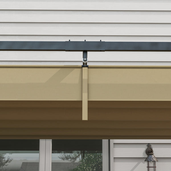 10' x 7' Patio Pergola with Retractable Awning, Outdoor Sun Shelter, Garden Shade, Khaki