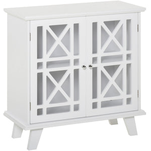Sideboard with pierced doors and shelf, white