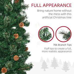 7.5ft Artificial Christmas Tree with Pine Cones
