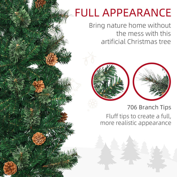 7.5ft Artificial Christmas Tree with Pine Cones