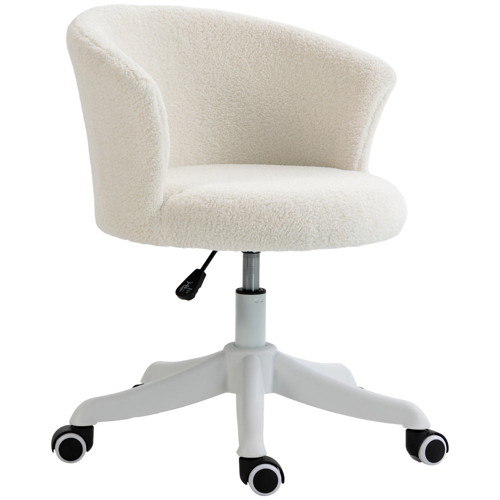 Soft, armless office chair with adjustable height, white
