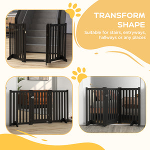 3-panel foldable dog gate with feet, black