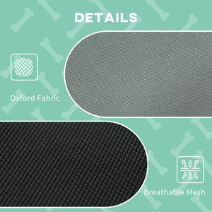 Elevated dog bed with canopy, gray