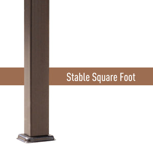 10' x 10' Aluminum Pergola, Square Garden Canopy, Beige