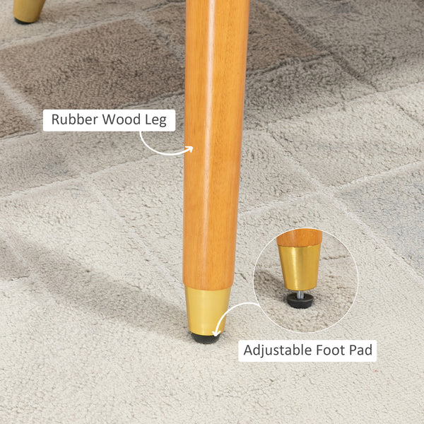 Accent chairs with upholstered seat, armrests and wooden legs, blue