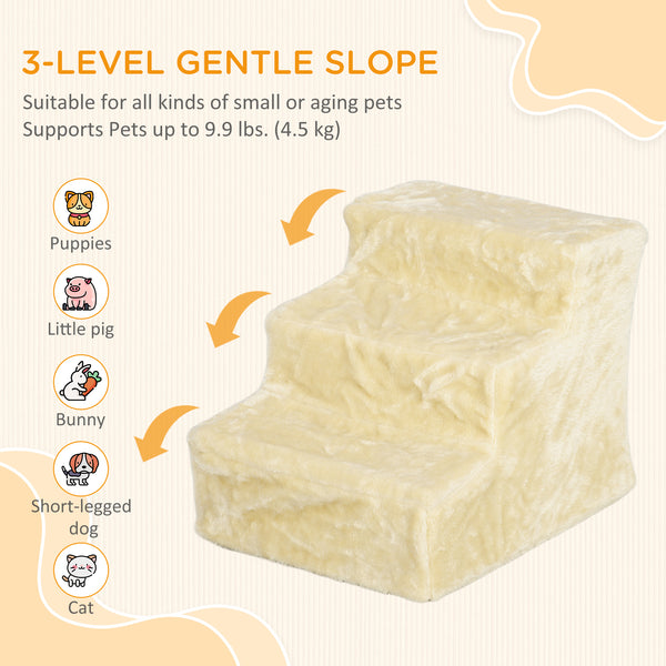 3-Step Pet Ramp with Removable Cover, Beige