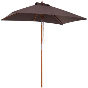 6.6-foot square parasol with tilt mechanism, coffee color 