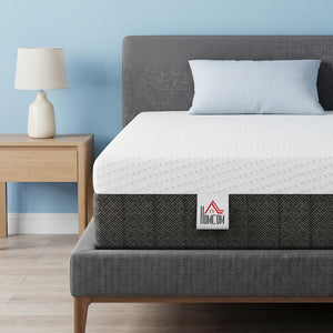 10" 3-Layer King Mattress with Cooling Memory Foam and Pressure Relief – White and Dark Gray