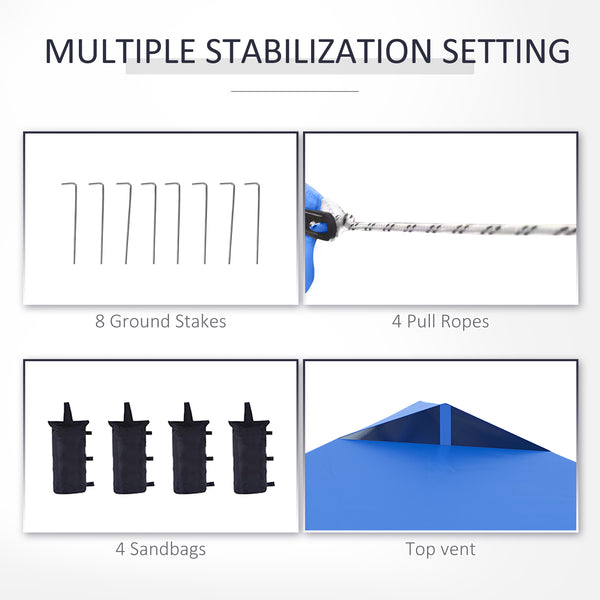 10 x 10 folding tent with wheeled carry bag, blue