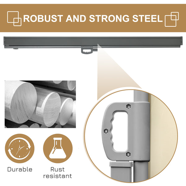 Folding outdoor awning, UV and wind resistant, cream white