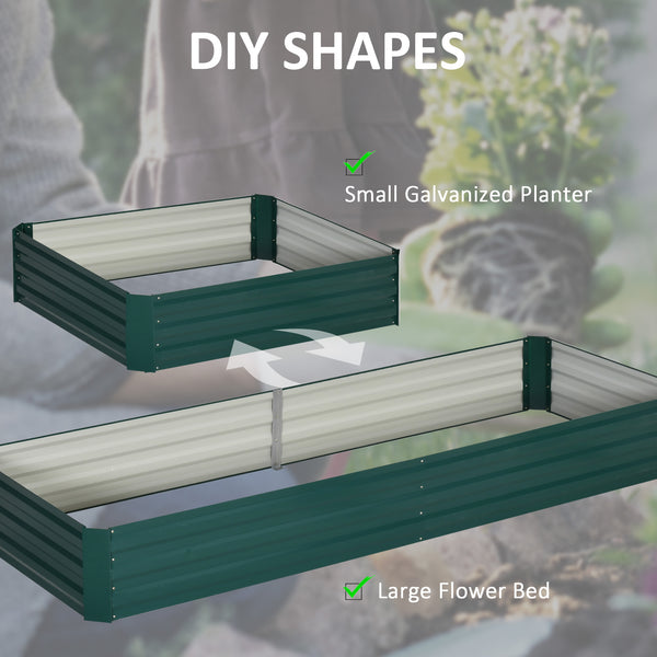 Galvanized raised planter, green