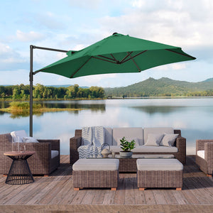 8.5-foot cantilever parasol with 360° rotation, green