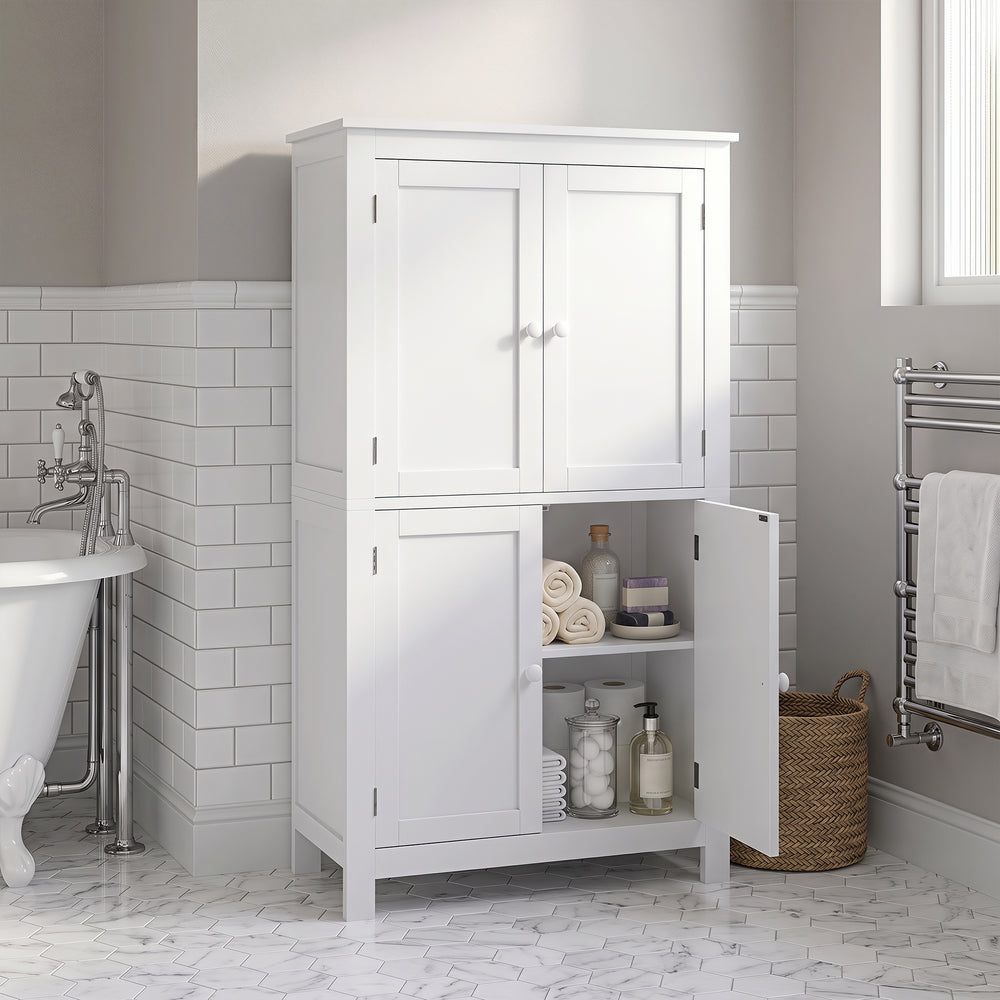 4-door bathroom cabinet, white