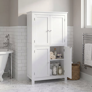 4-door bathroom cabinet, white