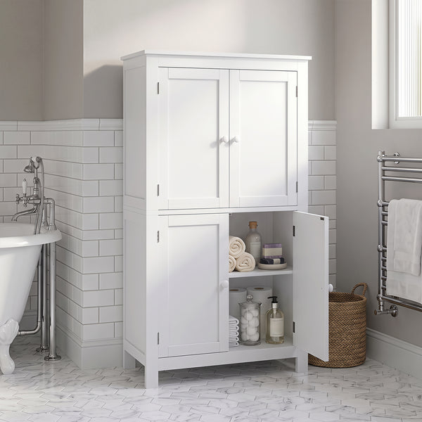 4-door bathroom cabinet, white