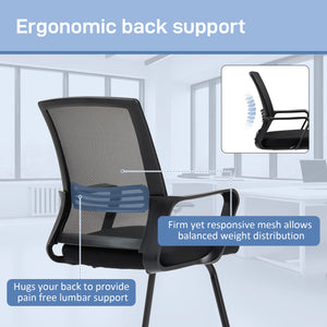 Ergonomic office chair without casters, black