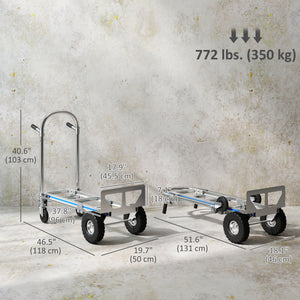2-in-1 Folding Hand Truck, up to 770 lbs