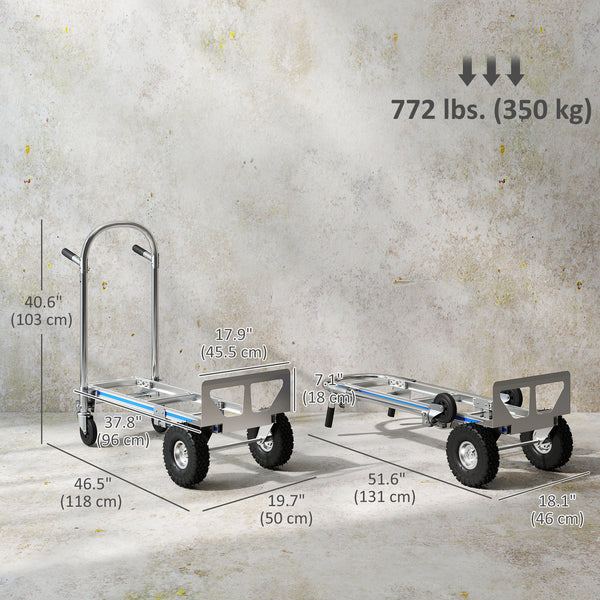 2-in-1 Folding Hand Truck, up to 770 lbs