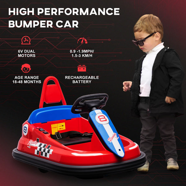 6V Bumper Car, Red