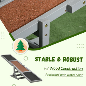 Wooden seesaw for dogs