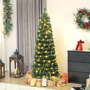 6ft Collapsible Artificial Christmas Tree with Metal Stand, Green, Pre-Lit