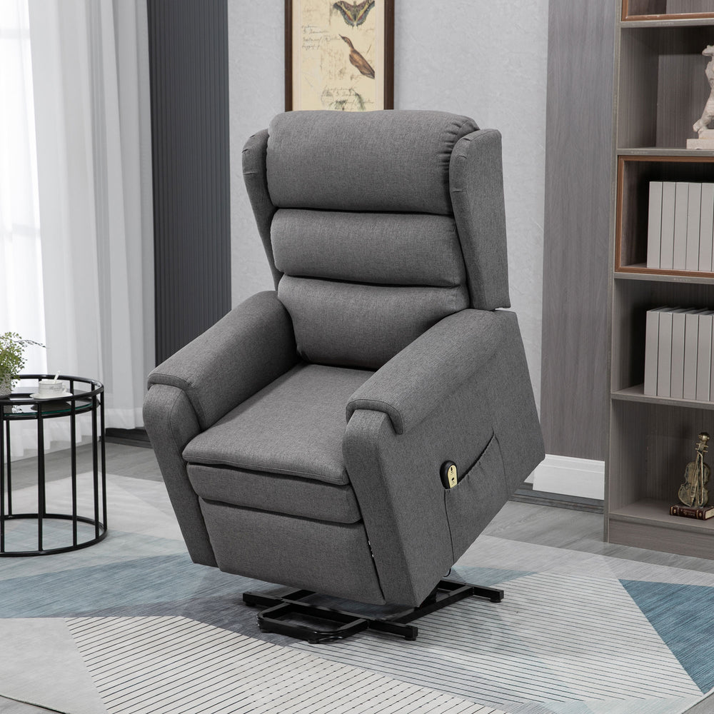 Lift chair for the elderly with footrest, gray