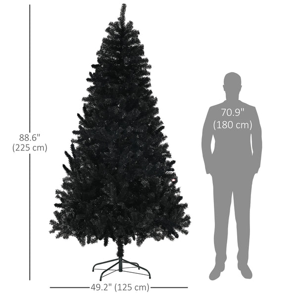 7.5ft Black Artificial Christmas Trees with Automatic Opening