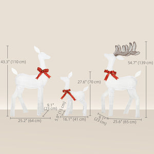 Set of 3 illuminated Christmas reindeer