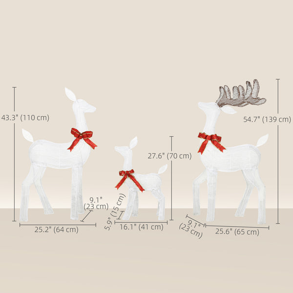 Set of 3 illuminated Christmas reindeer