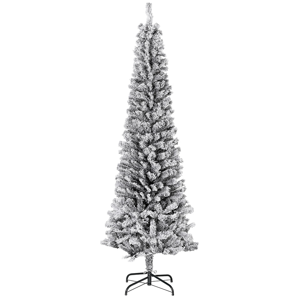 6 Foot Frosted Pencil Christmas Tree