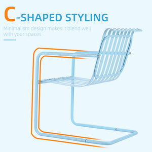 3-piece metal bistro set, sky blue