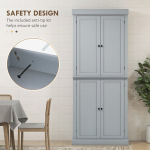 Kitchen cabinet with 4 doors, gray