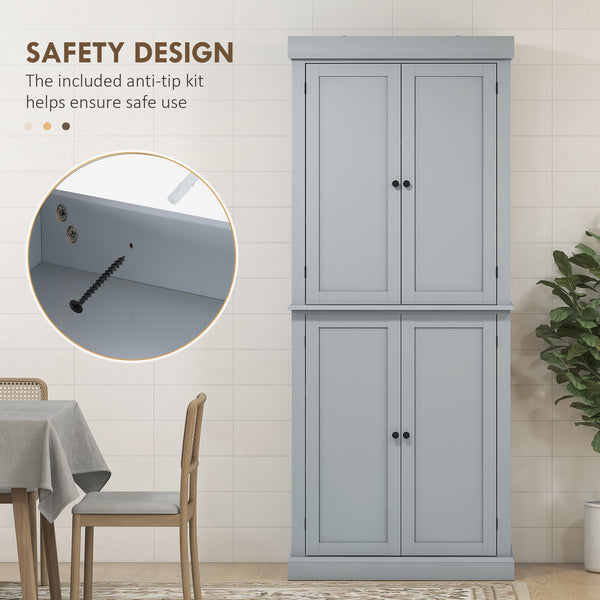 Kitchen cabinet with 4 doors, gray