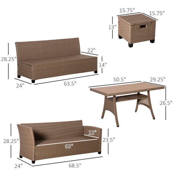 6-piece furniture set in woven resin