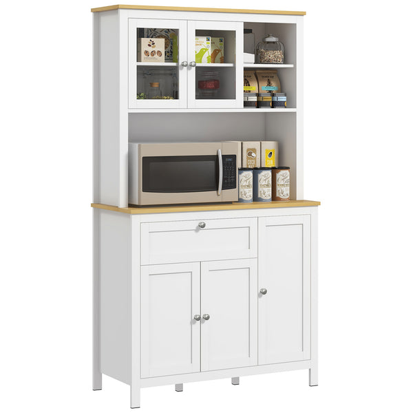 5-door kitchen cabinet with adjustable shelves, white