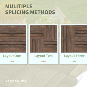 Set of 27 interlocking wooden terrace tiles