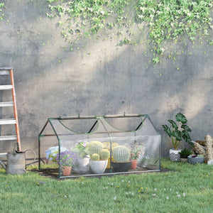 Portable mini tunnel greenhouse, transparent