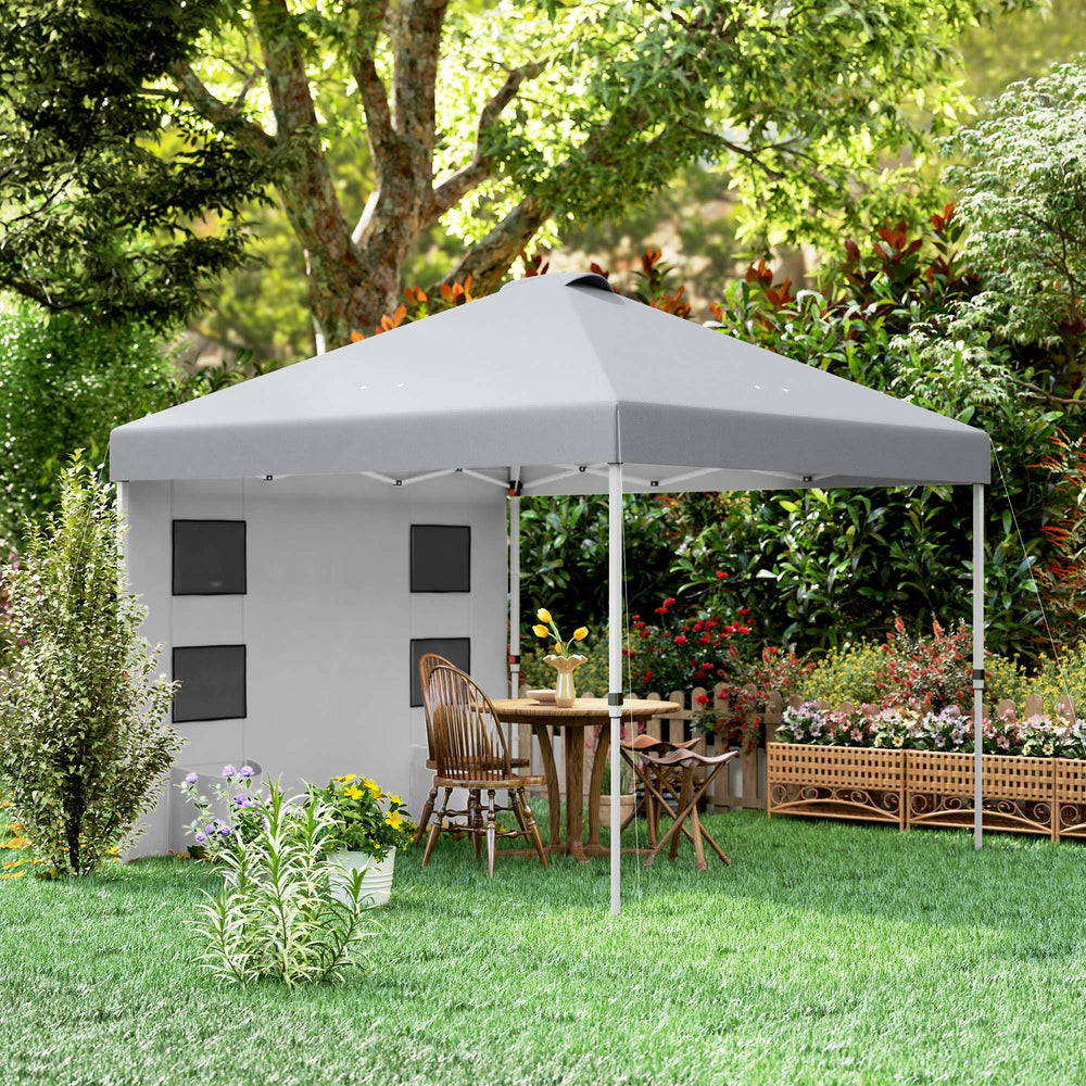 10 x 10 folding tent with side walls, light grey