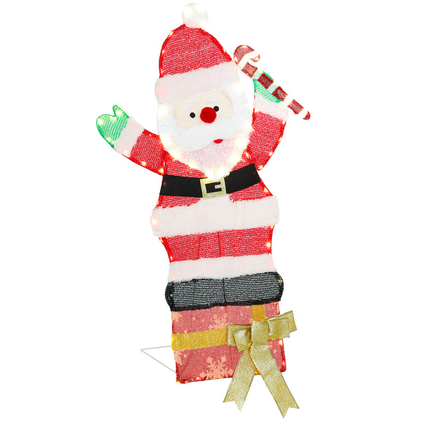 90cm Illuminated Santa Claus with 97 LEDs, stakes and zip ties
