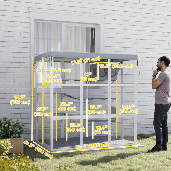 Cat enclosure with weatherproof cover