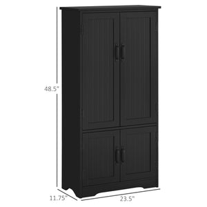 4-Door Multi-Tier Pantry, Black
