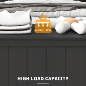 Storage box with 2 safety hinges, black