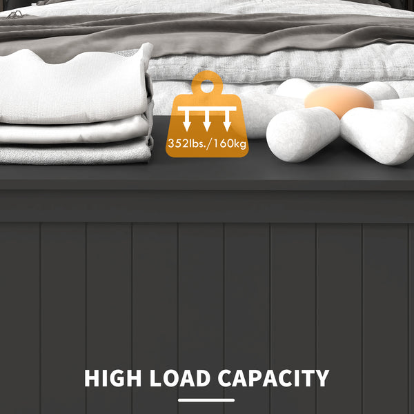 Storage box with 2 safety hinges, black