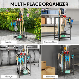 3-Tier Garden Tool Storage Tower, Black