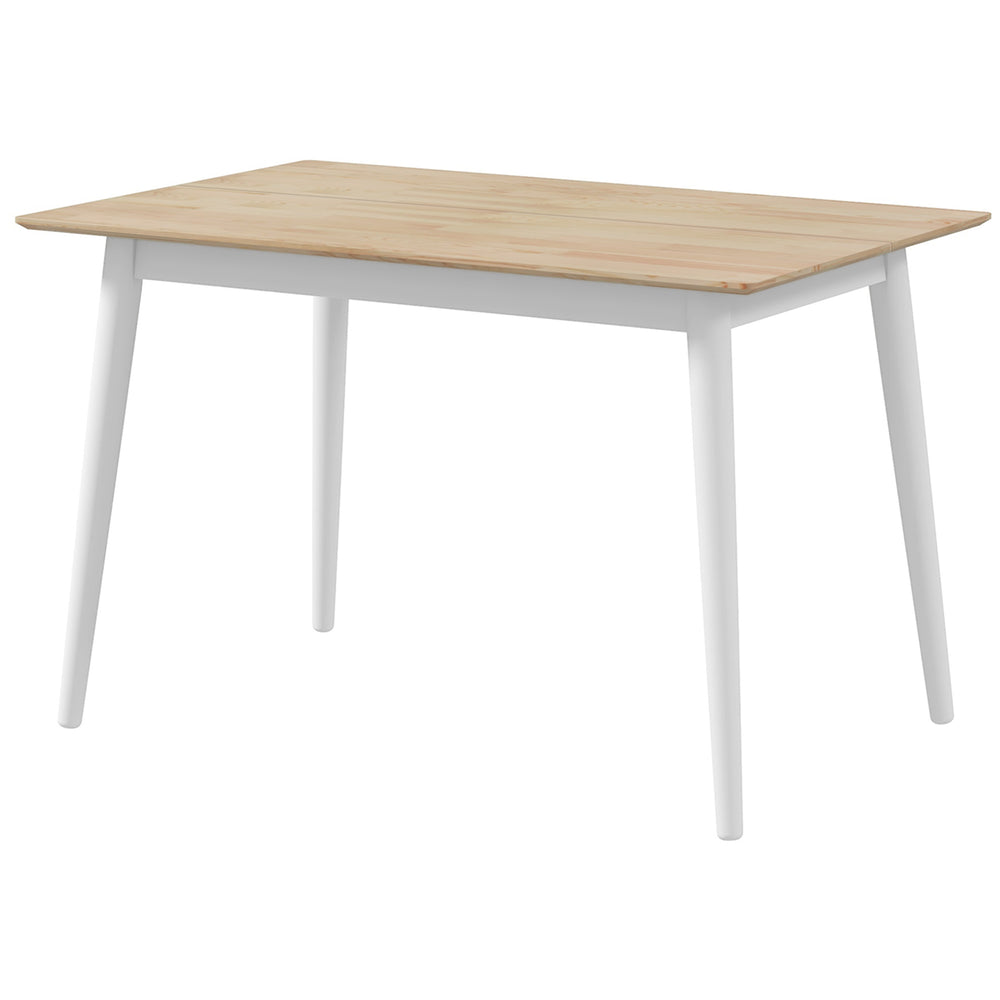 Country-style dining table with a pine frame and natural color.