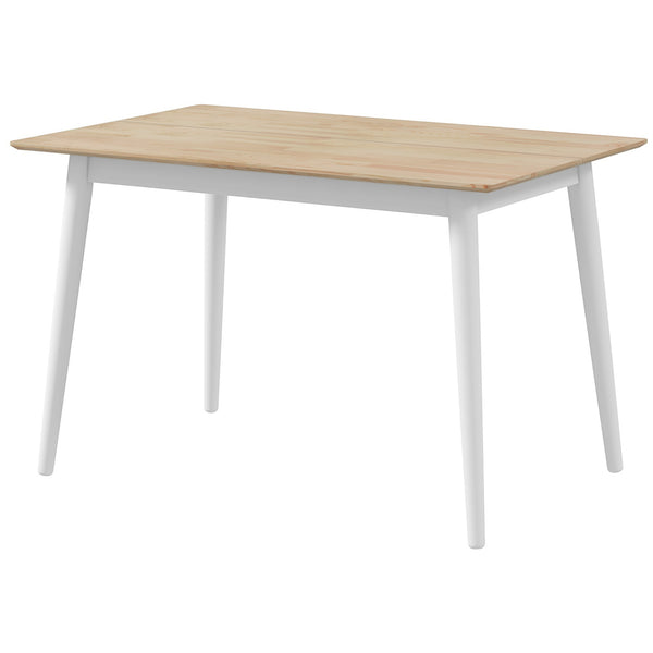 Country-style dining table with a pine frame and natural color.