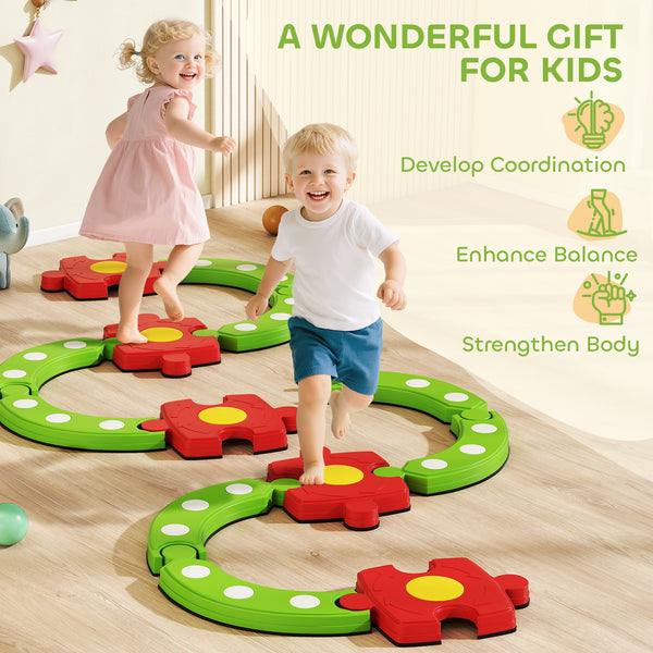 Children's balance beams with non-slip surface, flower pattern