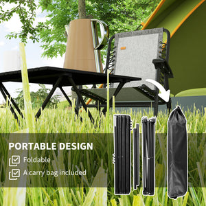 Folding camping table, black