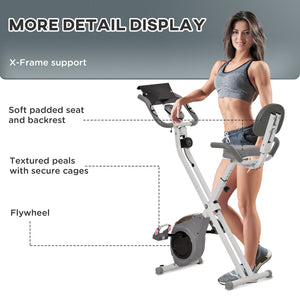 Stationary Bike with 8-Level Magnetic Resistance and LCD Display, Grey