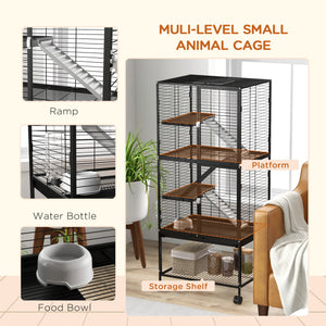 Small animal rolling cage, black